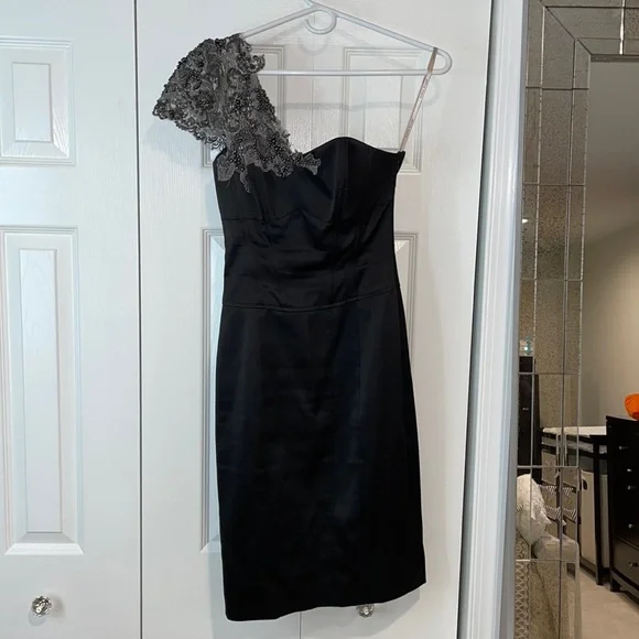 Karen Millen one shoulder beaded corset dress